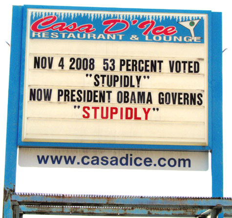 Nov 4 2008   53 Percent Voted "Stupidly"   Now President Obama Governs "Stupidly"