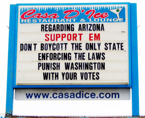 Regarding Arizona   SUPPORT EM   Don't Boycott The Only State Enforcing The Laws   Punish Washington With Your Votes
